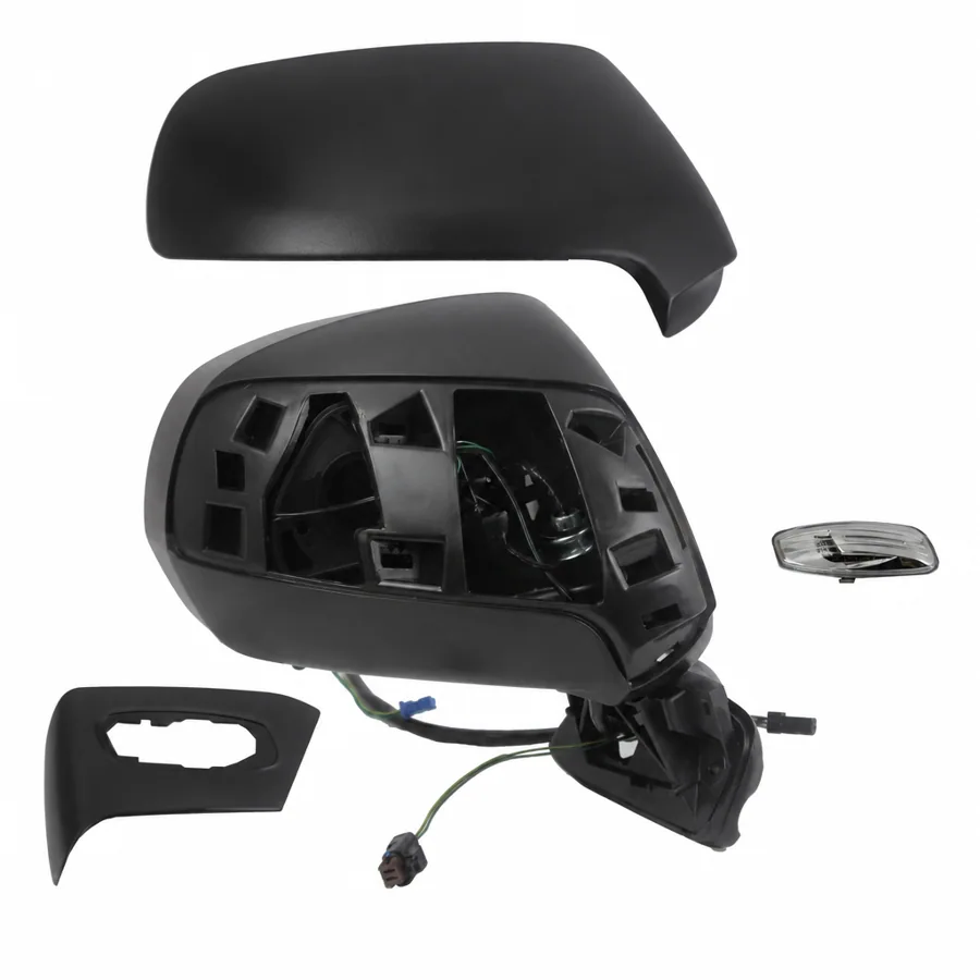 Citroen C4 Picasso Right Heated Electric Complete Mirror Unit, Paintable - Black (2006–2013)