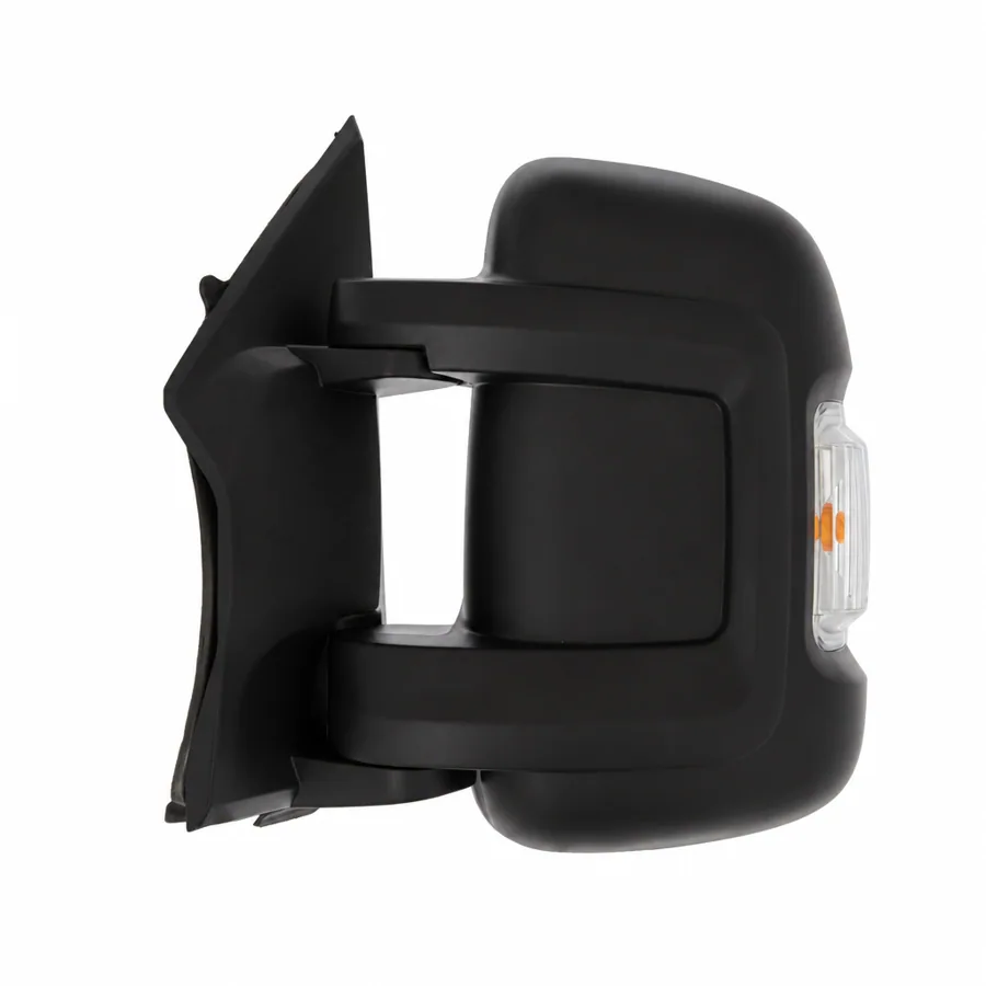 Citroen E-Relay (121bhp) Electric FWD - Left Heated Electric Complete Mirror Unit, Black - Textured (2021–2024) — Short Arm - Arm Length 40mm - Convex Glass With AM/FM Antenna