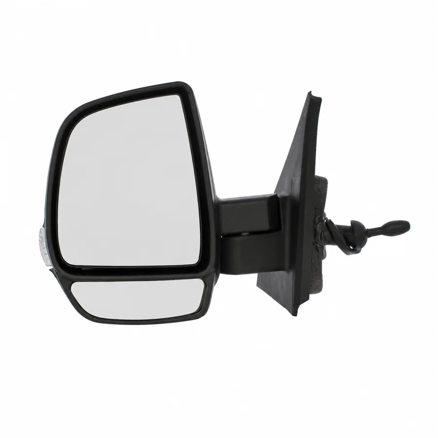 Fiat Doblo Left Complete Mirror Unit, Black (2010–2015) — Twin Glass — photograph 2