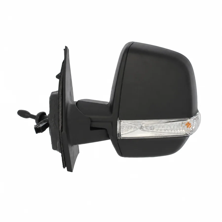 Fiat Doblo Left Complete Mirror Unit, Black (2010–2015) — Twin Glass