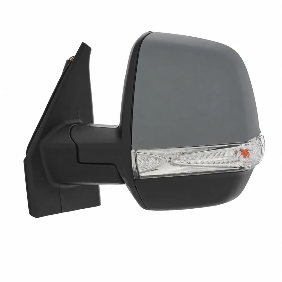 Fiat Doblo Left Heated Electric Complete Mirror Unit, Primed (2010–2023) — Twin Glass - 6 Pin Connector — photograph 2