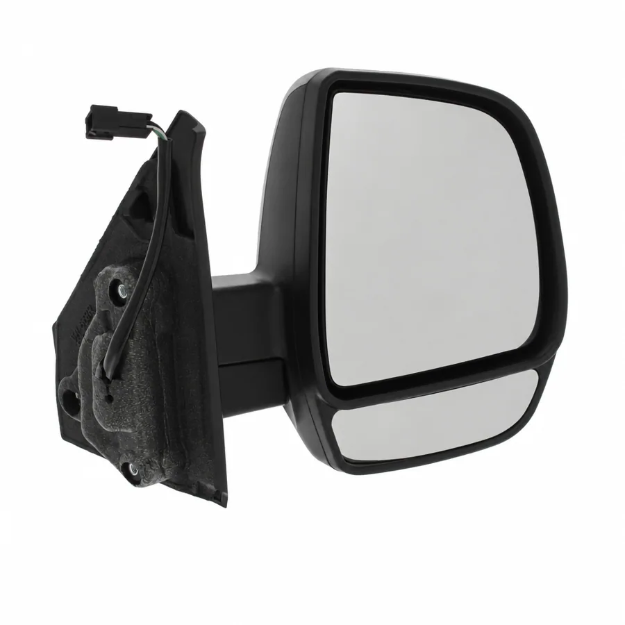 Fiat Doblo Right Heated Electric Complete Mirror Unit, Primed (2010–2023) — Twin Glass - 6 Pin Connector — photograph 3