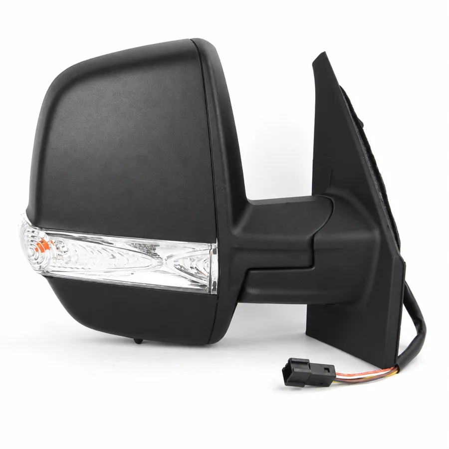 Fiat Doblo Right Heated Electric Complete Mirror Unit, Black (2010–2023) — With temperature sensor