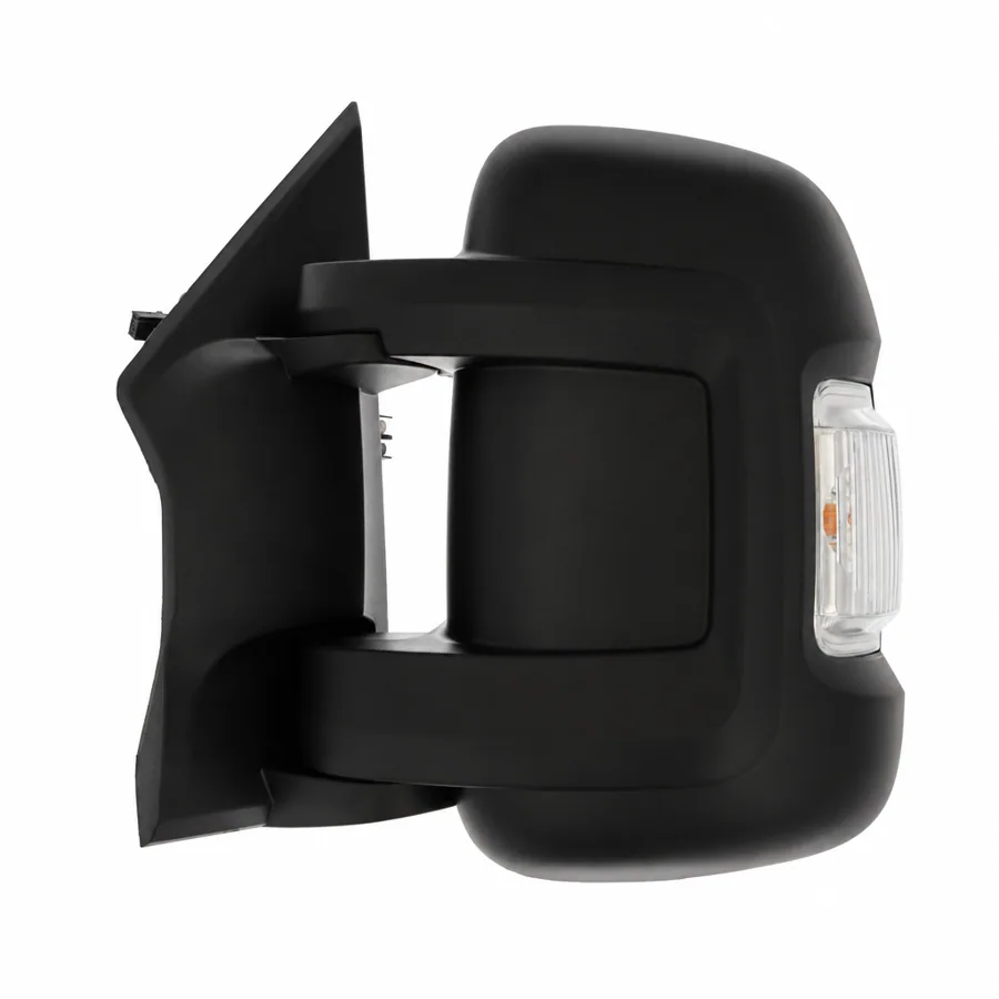 Fiat Ducato Left Heated Electric Complete Mirror Unit, Black - Textured (2014–2024) — Short Arm - Arm Length 40mm - Convex Glass With AM/FM/DAB Antenna — photograph 2