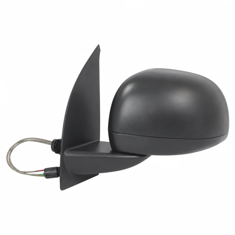 Fiat Panda Left Complete Mirror Unit, Black (2009–2012)