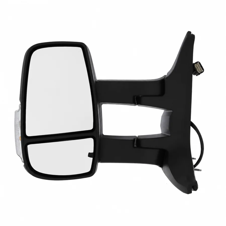 Ford E-Transit Left Heated Electric Complete Mirror Unit, Black - Textured (2022 onwards) — Indicator: Yes - Clear Includes 16w Amber Bulb — photograph 2