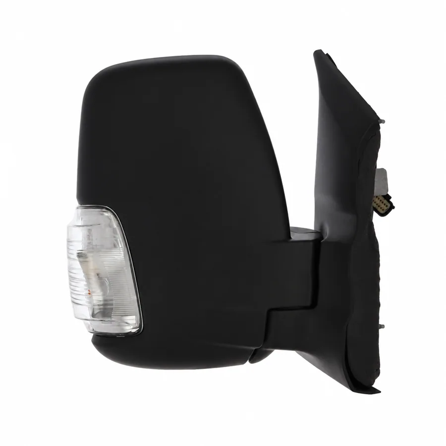 Ford E-Transit Right Heated Electric Complete Mirror Unit, Black - Textured (2022 onwards) — Indicator: Yes - 5w Bulb