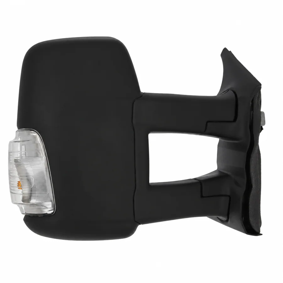 Ford E-Transit Right Heated Electric Complete Mirror Unit, Black - Textured (2022 onwards) — Indicator: Yes - Clear Includes 16w Amber Bulb