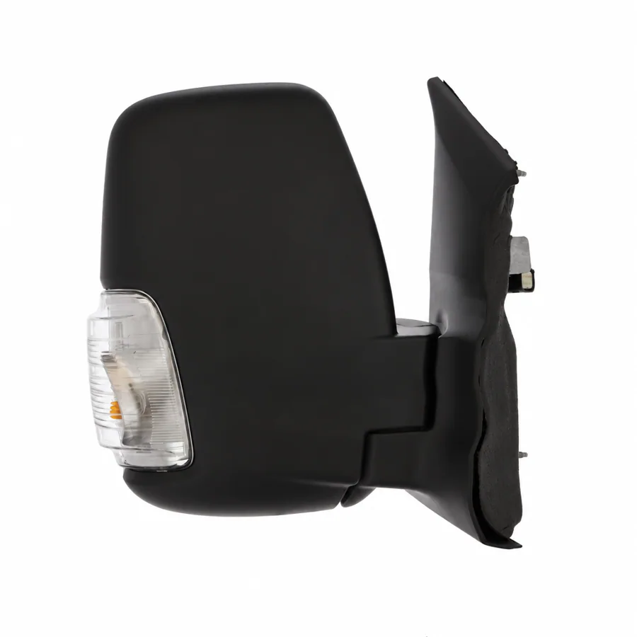 Ford E-Transit Right Complete Mirror Unit, Black - Textured (2022 onwards) — Indicator: Yes - 16w Bulb - Amber Reflector