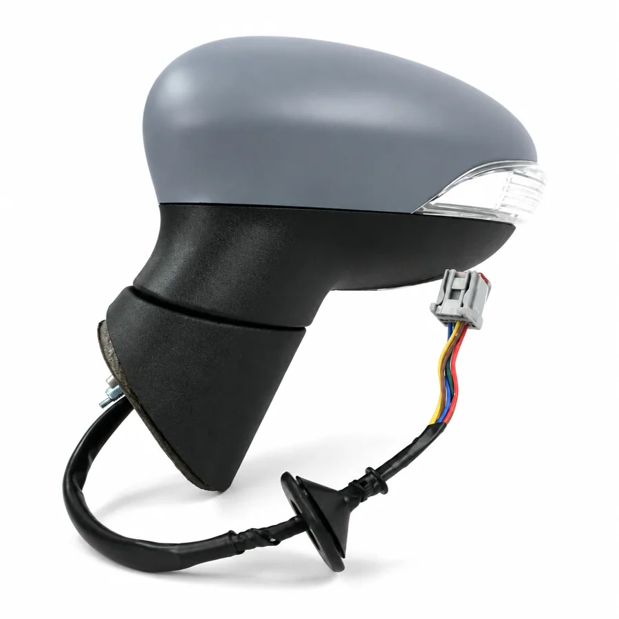 Ford Fiesta Left Heated Power Folding Complete Mirror Unit, Primed (2008–2013)