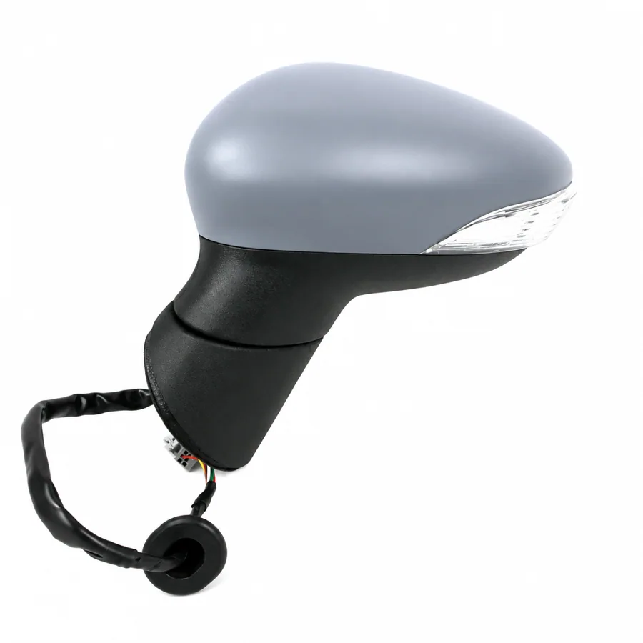 Ford Fiesta Left Heated Power Folding Complete Mirror Unit, Primed (2012–2018)