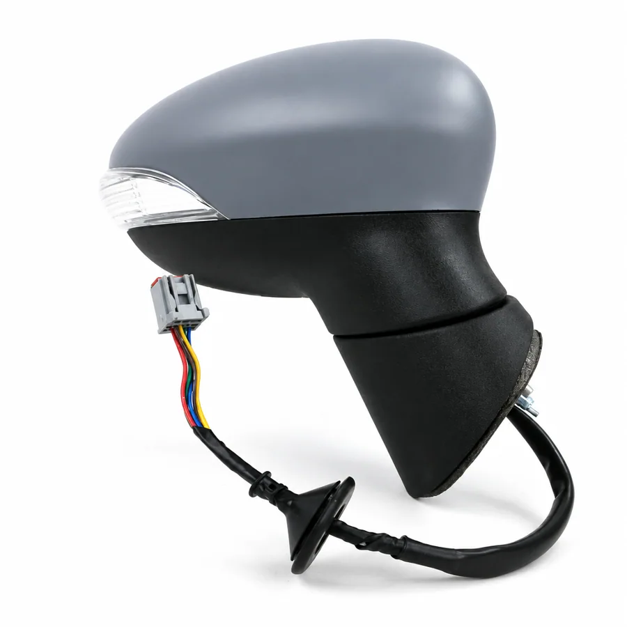Ford Fiesta Right Heated Power Folding Complete Mirror Unit, Primed (2008–2013)