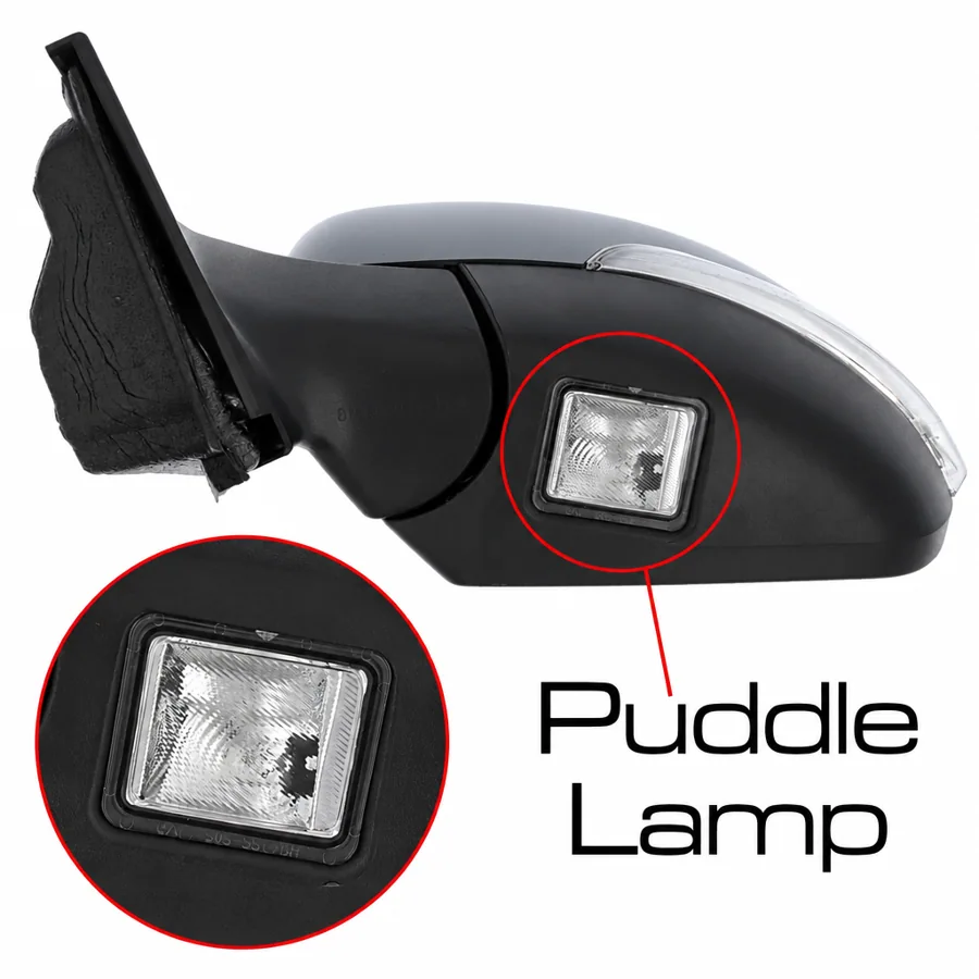 Ford Kuga Left Heated Power Folding Complete Mirror Unit, Primed (2012–2020) — Aspherical Glass With Blind Spot Detection Warning Light