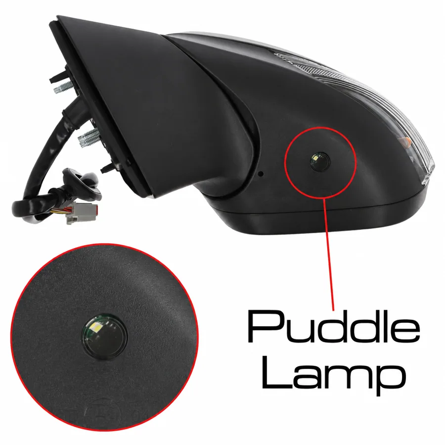 Ford Puma Left Heated Power Folding Complete Mirror Unit, Primed (2019 onwards)