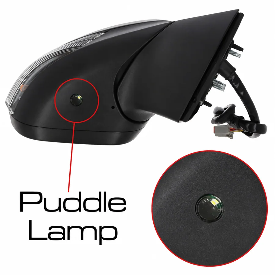 Ford Puma Right Heated Power Folding Complete Mirror Unit, Primed (2019 onwards)