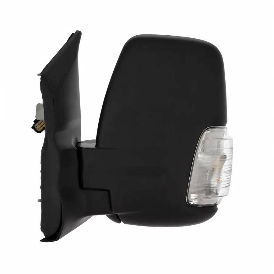 Ford Transit Left Heated Electric Complete Mirror Unit, Black - Textured (2019 onwards) — Indicator: Yes - 5w Bulb