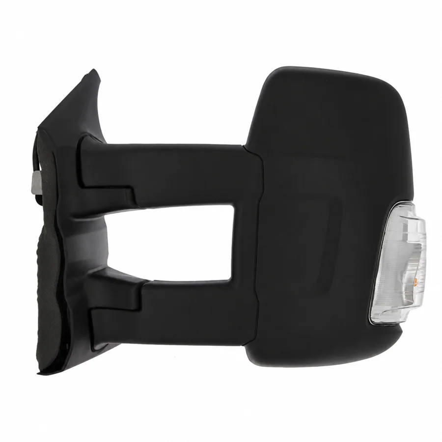 Ford Transit Left Heated Electric Complete Mirror Unit, Black - Textured (2019 onwards) — Indicator: Yes - Clear Includes 16w Amber Bulb