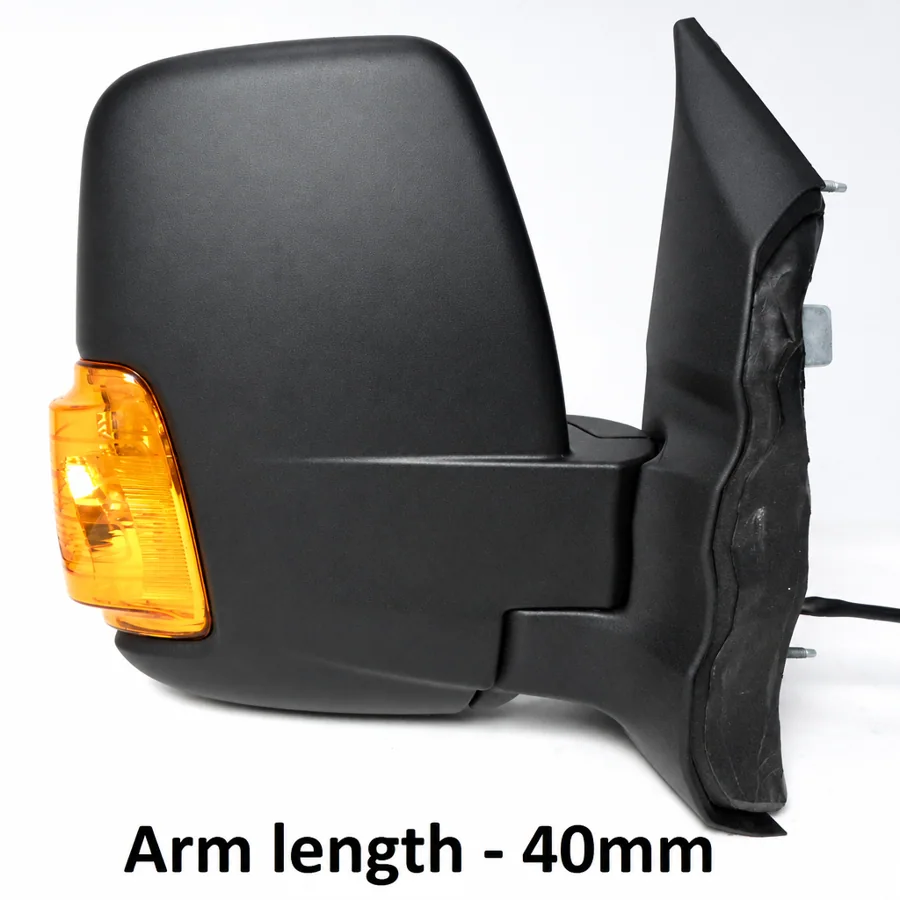 Ford Transit Right Complete Mirror Unit, Black (2014–2019) — Indicator: Yes - Amber 16w