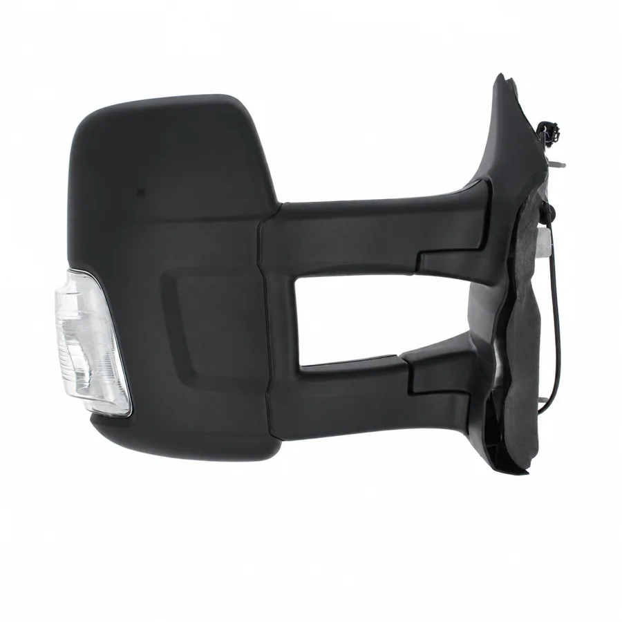 Ford Transit Right Complete Mirror Unit, Black - Textured (2014–2019) — Long Arm - 2 Pin Connector