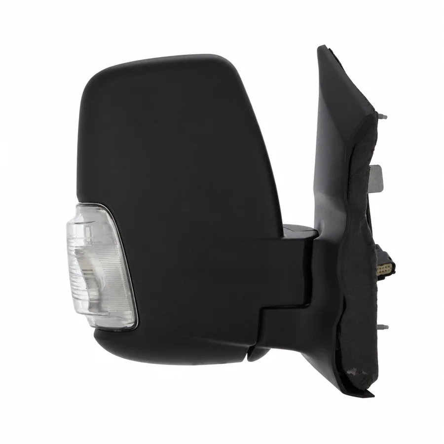 Ford Transit Right Complete Mirror Unit, Black - Textured (2019 onwards) — Indicator: Yes - Clear - Includes 5w Amber Bulb