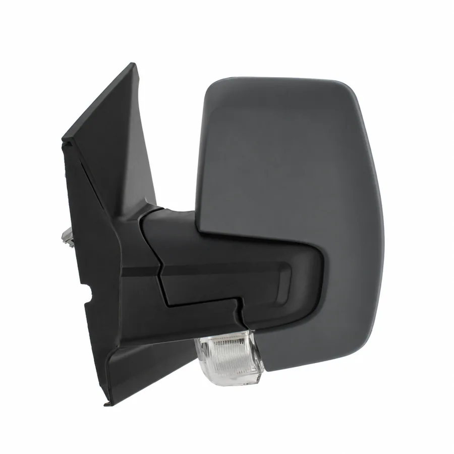Ford Transit Custom Left Heated Power Folding Complete Mirror Unit, Primed (2018–2024) — 10 Hole 8 Pin Connector