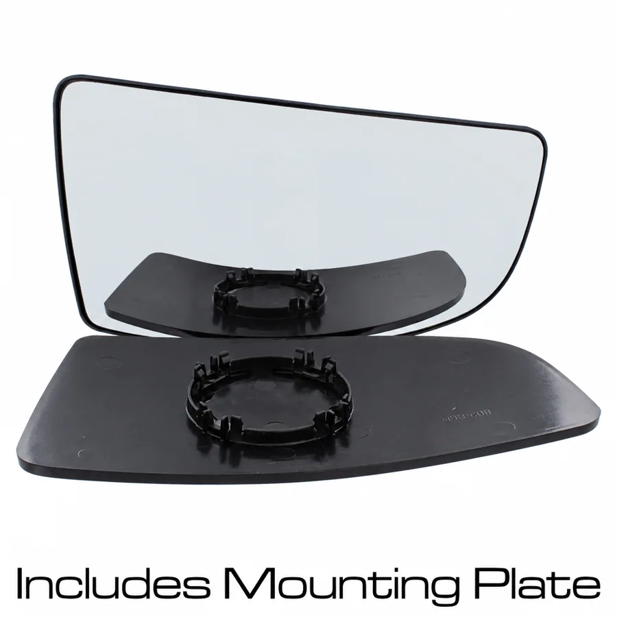 Ford Transit Right Convex Mirror Glass (2014 onwards) — Lower Dead Angle - To Suit Manual or Heated Mirror - Includes Base