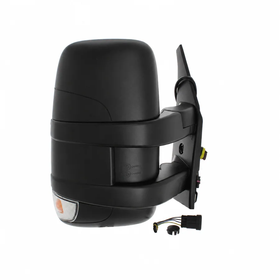 Iveco Daily Right Complete Mirror Unit, Black - Textured (2006–2014) — Short Arm - Includes Antenna