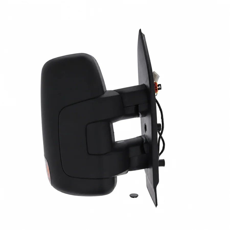 Iveco Daily Right Heated Electric Complete Mirror Unit, Black - Textured (2014 onwards) — Short Arm - Arm Length 40mm Convex Glass