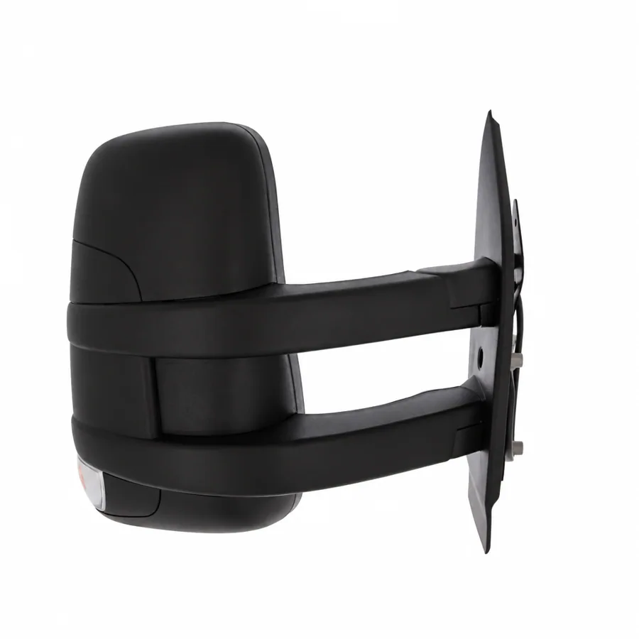 Iveco Daily Right Heated Electric Complete Mirror Unit, Black - Textured (2014 onwards) — Long Arm - Convex Glass