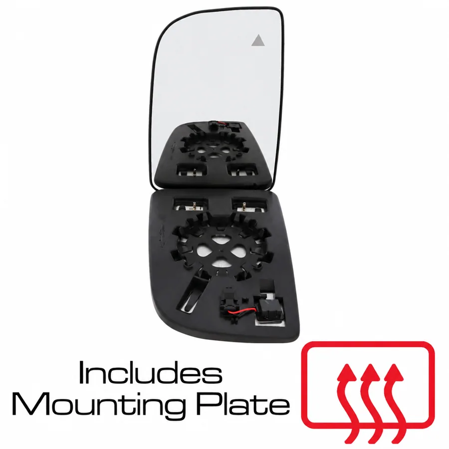 Mercedes Benz eSprinter Left Heated Convex Mirror Glass (2020 onwards) — With Blind Spot Detection Warning Light