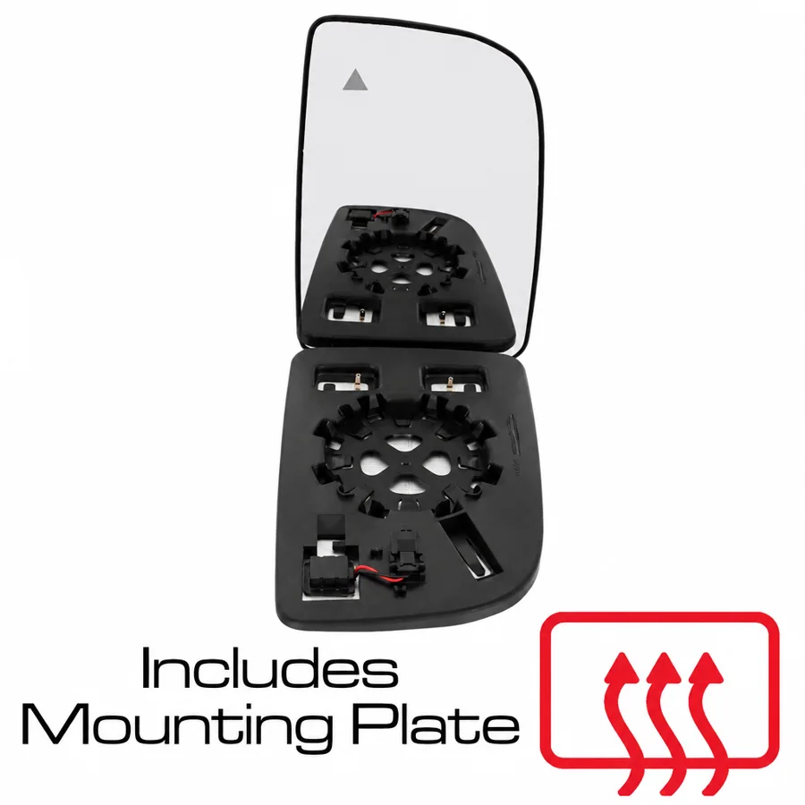Mercedes Benz eSprinter Right Heated Convex Mirror Glass (2020 onwards) — With Blind Spot Detection Warning Light