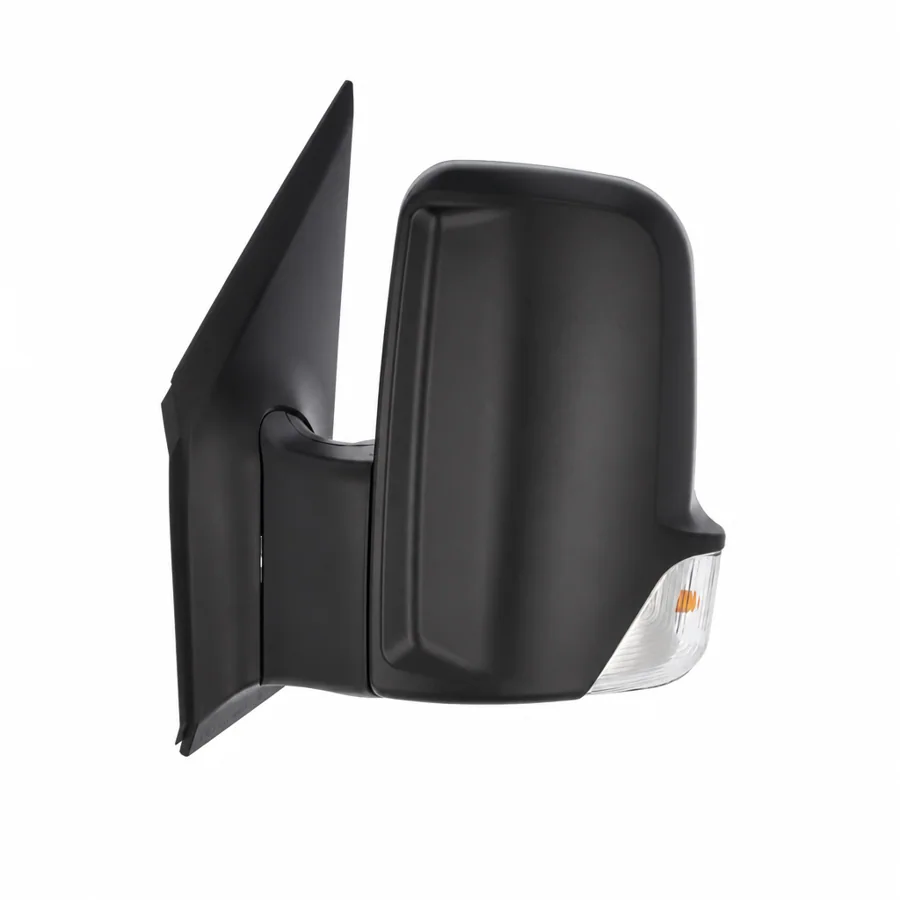 Mercedes Benz Sprinter Left Heated Electric Complete Mirror Unit, Black (2006–2019) — Short Arm - Arm Length 75mm