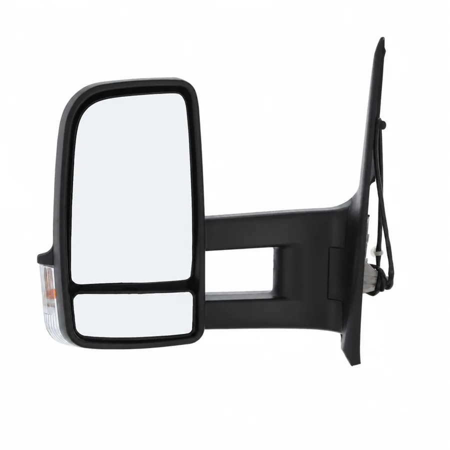 Mercedes Benz Sprinter Left Complete Mirror Unit, Black - Textured (2018 onwards) — Long Arm - Arm Length 190mm - Convex Glass — photograph 2