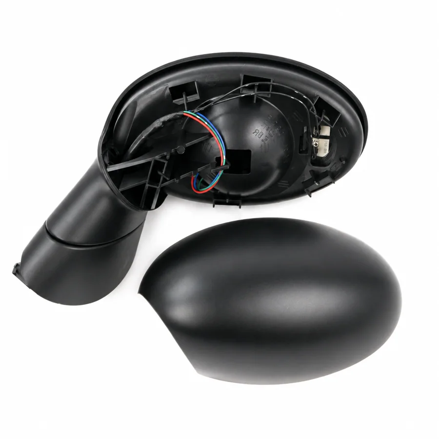 Mini MINI Left Heated Power Folding Complete Mirror Unit, Paintable - Black