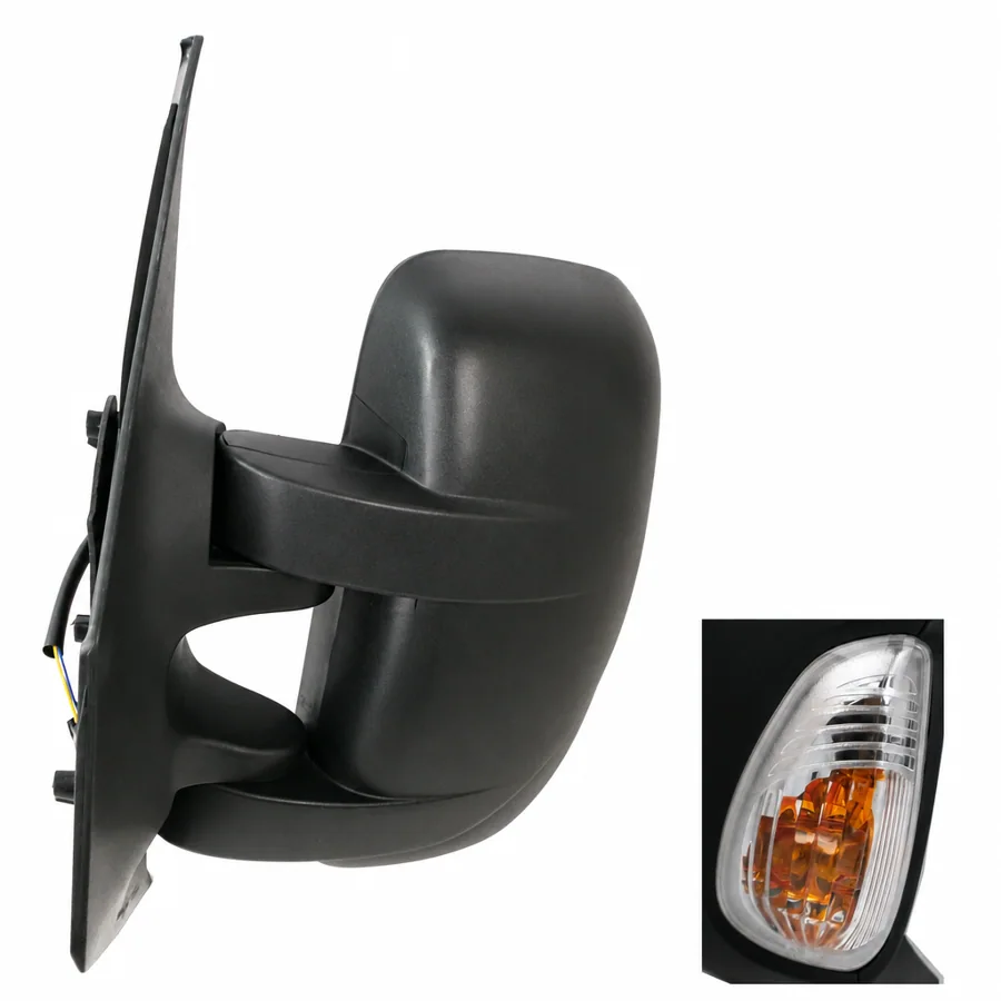 Nissan Interstar Left Heated Electric Complete Mirror Unit, Black (2022–2025) — Indicator: Yes - Amber - 16w Bulb