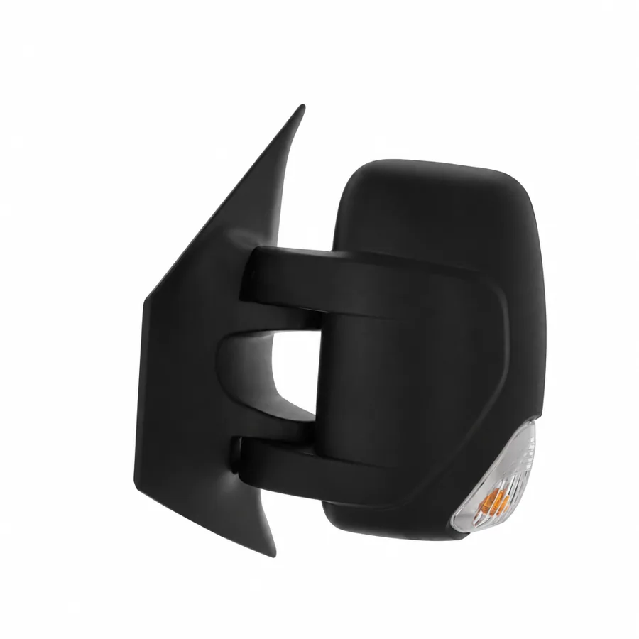Nissan NV400 Left Heated Electric Complete Mirror Unit, Black - Textured (2014–2022) — Indicator: Yes - 16w Bulb - Inc. Amber Reflector