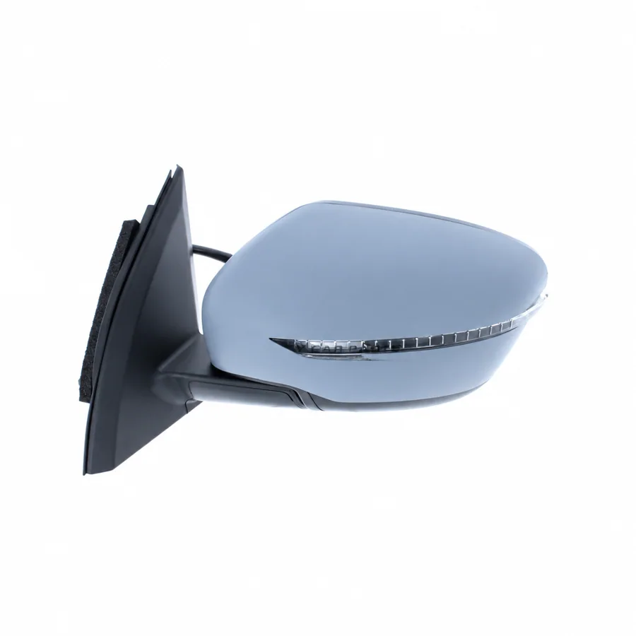 Nissan Qashqai Left Heated Electric Complete Mirror Unit, Paintable - Black (2013–2022)