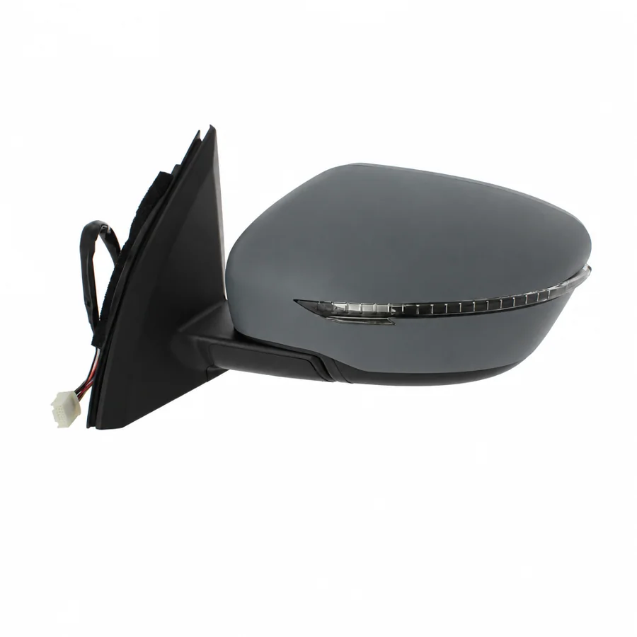 Nissan Qashqai Left Heated Power Folding Complete Mirror Unit, Paintable - Black (2013–2022)