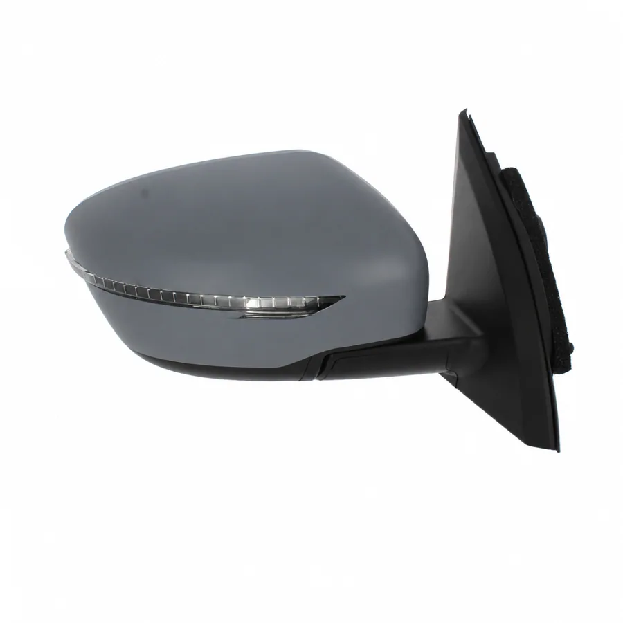 Nissan Qashqai Right Heated Power Folding Complete Mirror Unit, Paintable - Black (2013–2022)