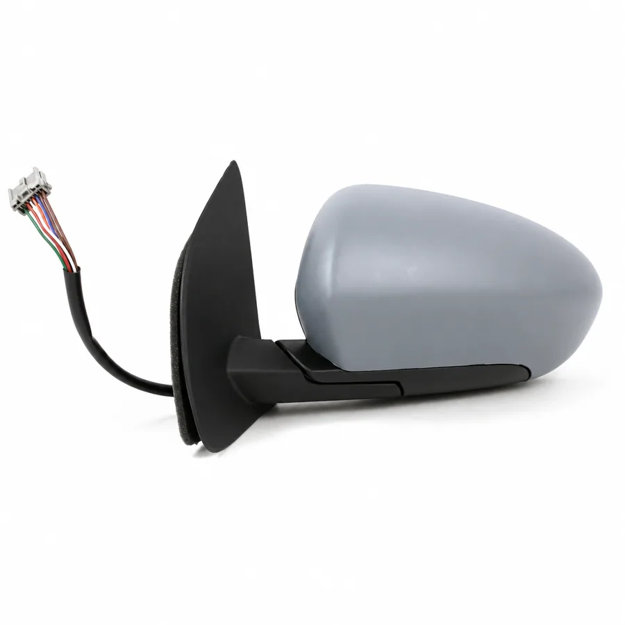 Nissan Qashqai+2 Left Heated Power Folding Complete Mirror Unit, Primed (2008–2014)