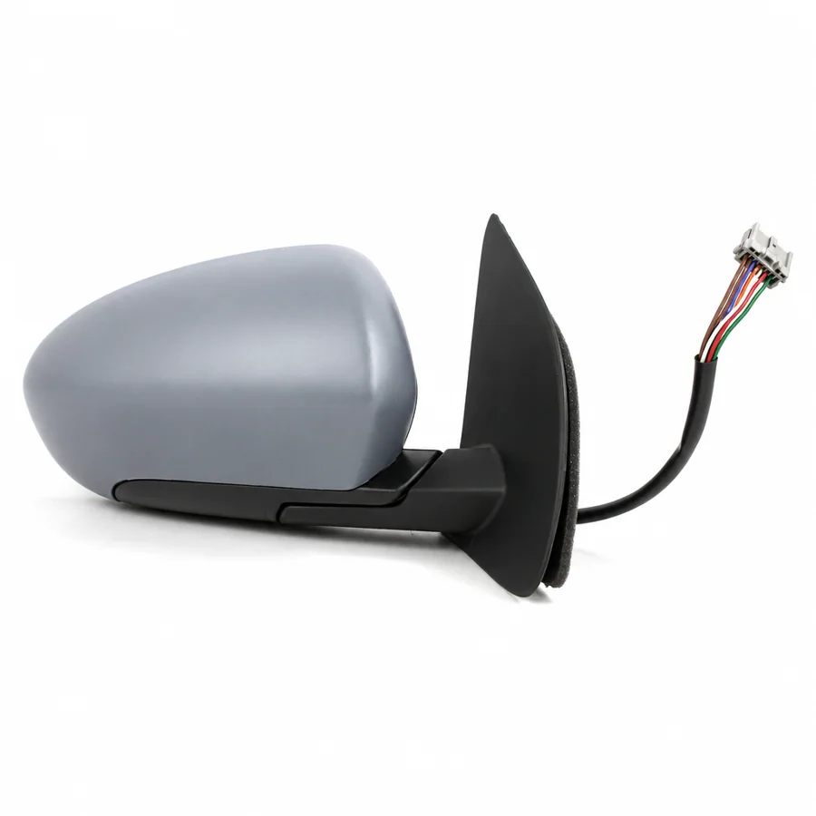 Nissan Qashqai+2 Right Heated Power Folding Complete Mirror Unit, Primed (2008–2014)