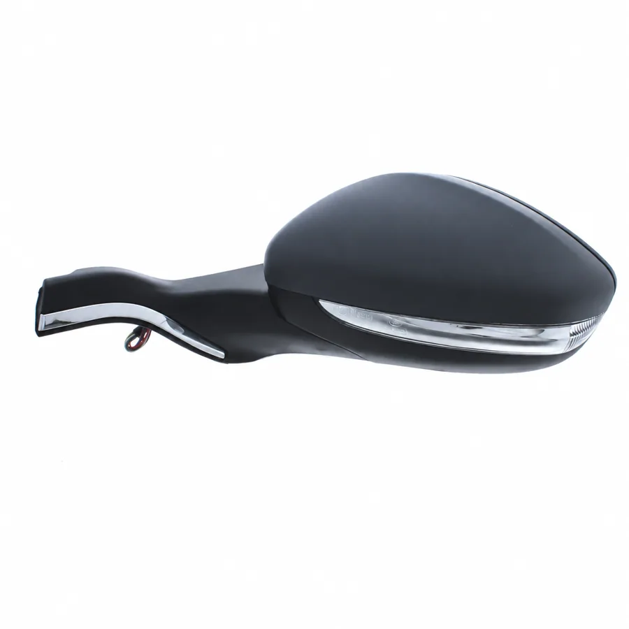 Peugeot 2008 Left Heated Power Folding Complete Mirror Unit (2013–2020) — Black Arm With Chrome Trim & Primed Cover