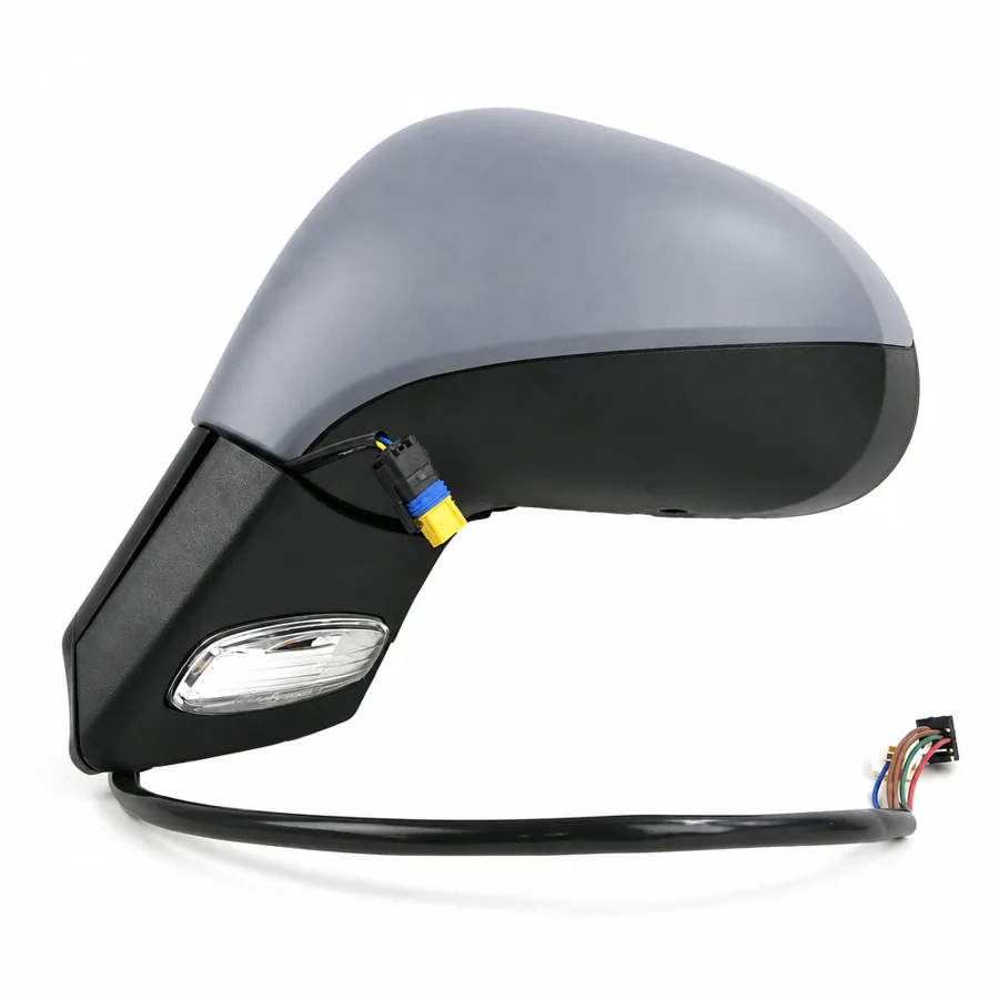 Peugeot 207 Left Heated Electric Complete Mirror Unit, Primed (2006–2015)