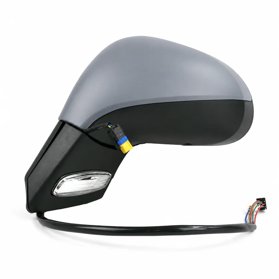 Peugeot 207 Left Heated Power Folding Complete Mirror Unit, Primed (2006–2015)