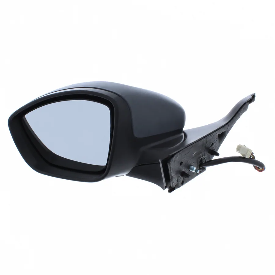 Peugeot 208 Left Heated Power Folding Complete Mirror Unit (2012–2019) — Black Arm With Chrome Trim & Primed Cover — photograph 2