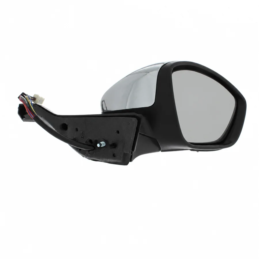 Peugeot 208 Right Heated Power Folding Complete Mirror Unit (2012–2019) — Black Arm With Chrome Trim & Chrome Cover — photograph 2