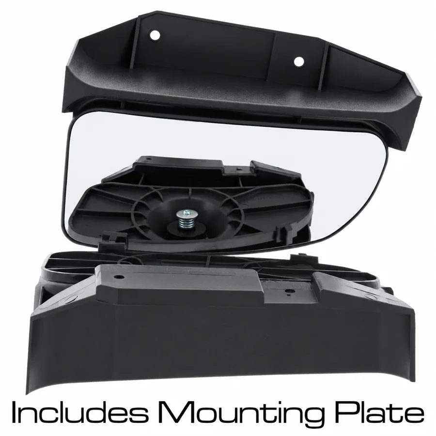 Peugeot Boxer Right Convex Clip-on Mirror Glass (1998–2007) — Lower Dead Angle - To Suit Manual or Heated Mirror - Includes Plastic Body