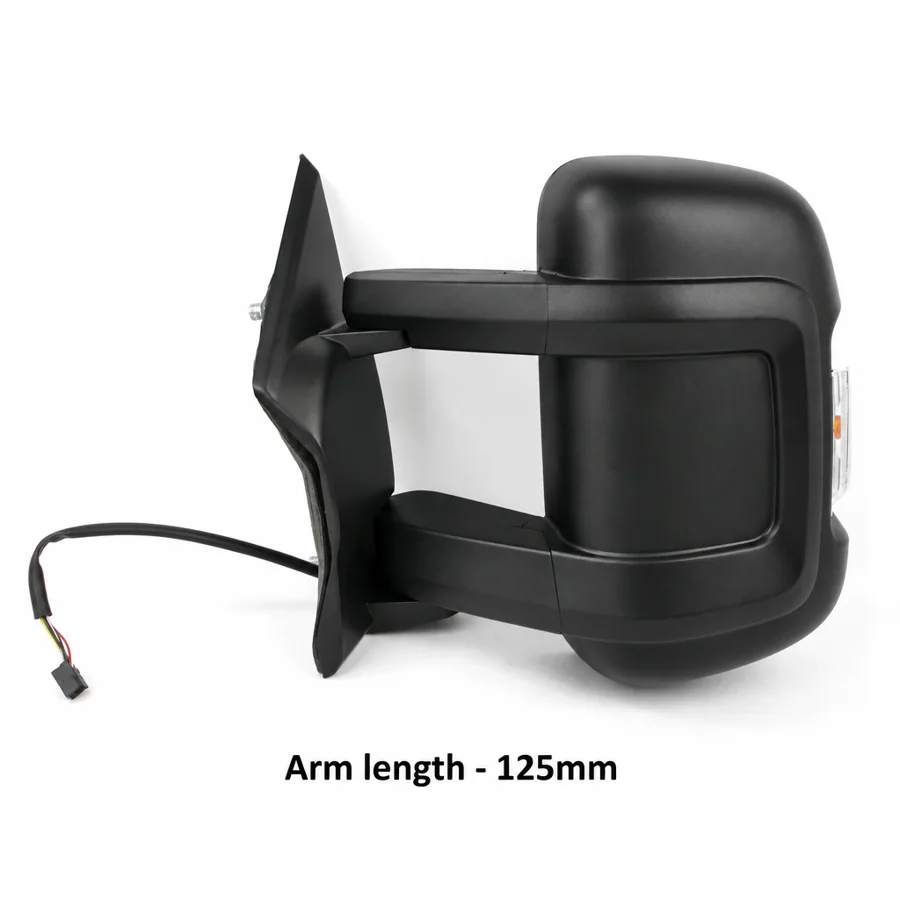 Peugeot Boxer Left Heated Electric Complete Mirror Unit, Black (2006–2024)