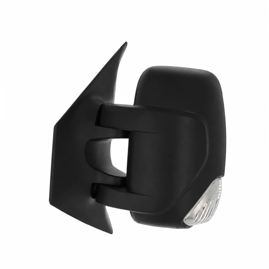 Renault Master Left Heated Electric Complete Mirror Unit, Black - Textured (2019–2025) — Indicator: Yes - Clear - 5w Bulb