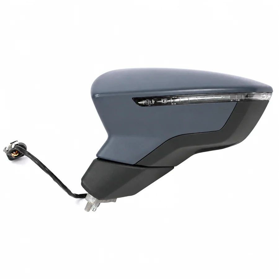 Seat Leon Left Heated Power Folding Complete Mirror Unit, Primed (2013–2021)